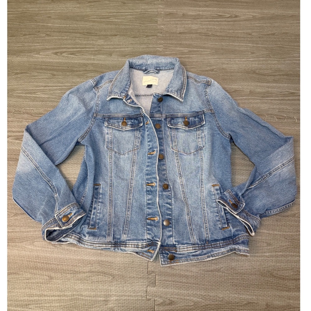 Universal Thread Womens Medium Wash Denim Trucker Jacket Blue Size L
